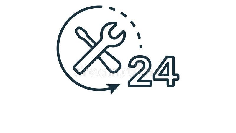 full-time-support-icon-thin-outline-style-design-web-hosting-icons-collection-creative-apps-software-print-usage-156395693
